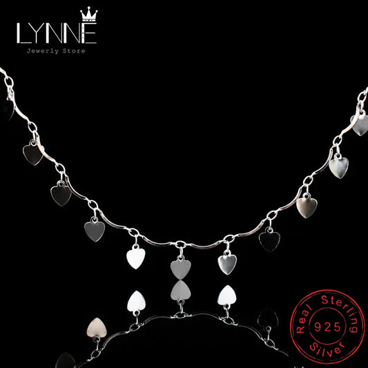 Bracelets de cheville bohème en argent regardé 925 pour femmes et filles, bracelets de cheville, bracelet de plage, bijoux de jambe, cadeau, coeur plus foncé, nouveauté