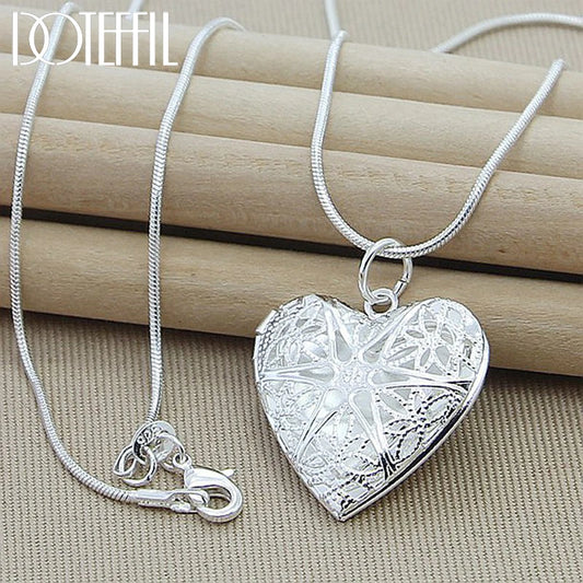 DOTEFFIL – collier avec pendentif cadre Photo en argent Sterling 925, chaîne serpent de 18/20/22/24 pouces pour femme, breloque, bijoux de mariage à la mode