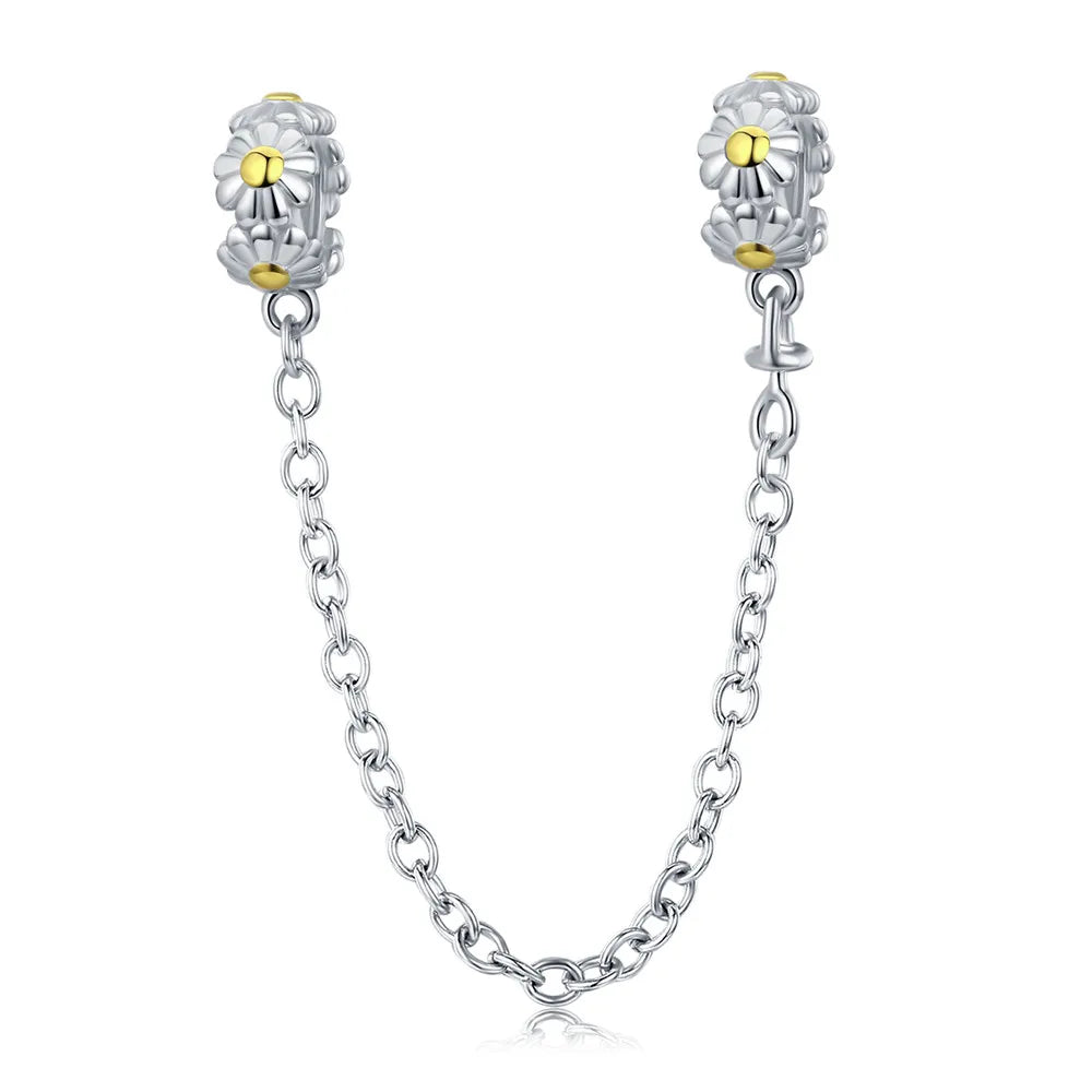 Meilleure vente 100% argent Sterling 925 la clé de coeur silicone sécurité chaîne breloque Wostu Original perles Bracelet bijoux CQC606