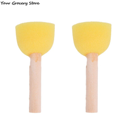 5 pièces manche en bois éponge pinceau enfants enfants fleur Graffiti Art dessin peinture jouets outil école papeterie fournitures