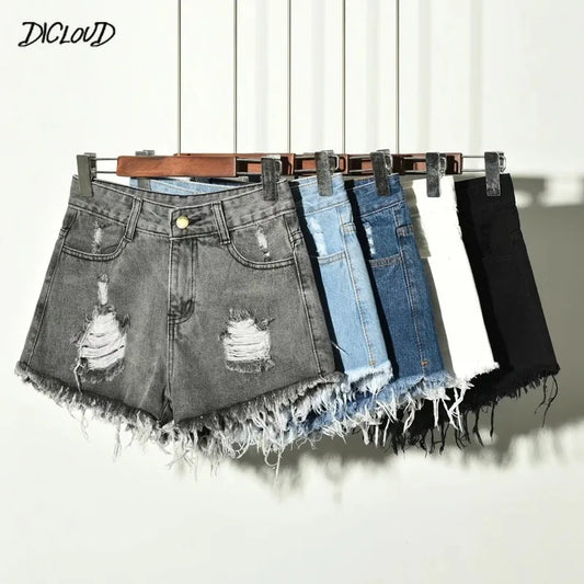 Trou irrégulier grande taille Denim Shorts Femme jean femmes taille haute court nouveau Femme Push Up maigre mince Denim Shorts 4XL