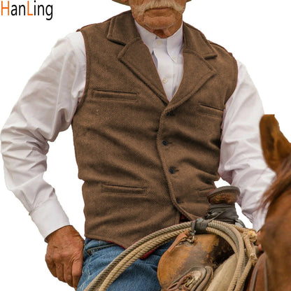 Gilet Steampunk de Style Cowboy Occidental pour Hommes, Glaçure Trempée, Rétro, Mariage
