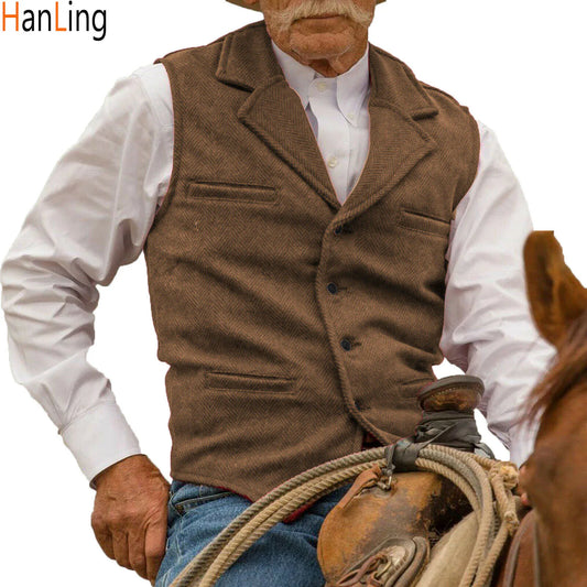 Gilet Steampunk de Style Cowboy Occidental pour Hommes, Glaçure Trempée, Rétro, Mariage