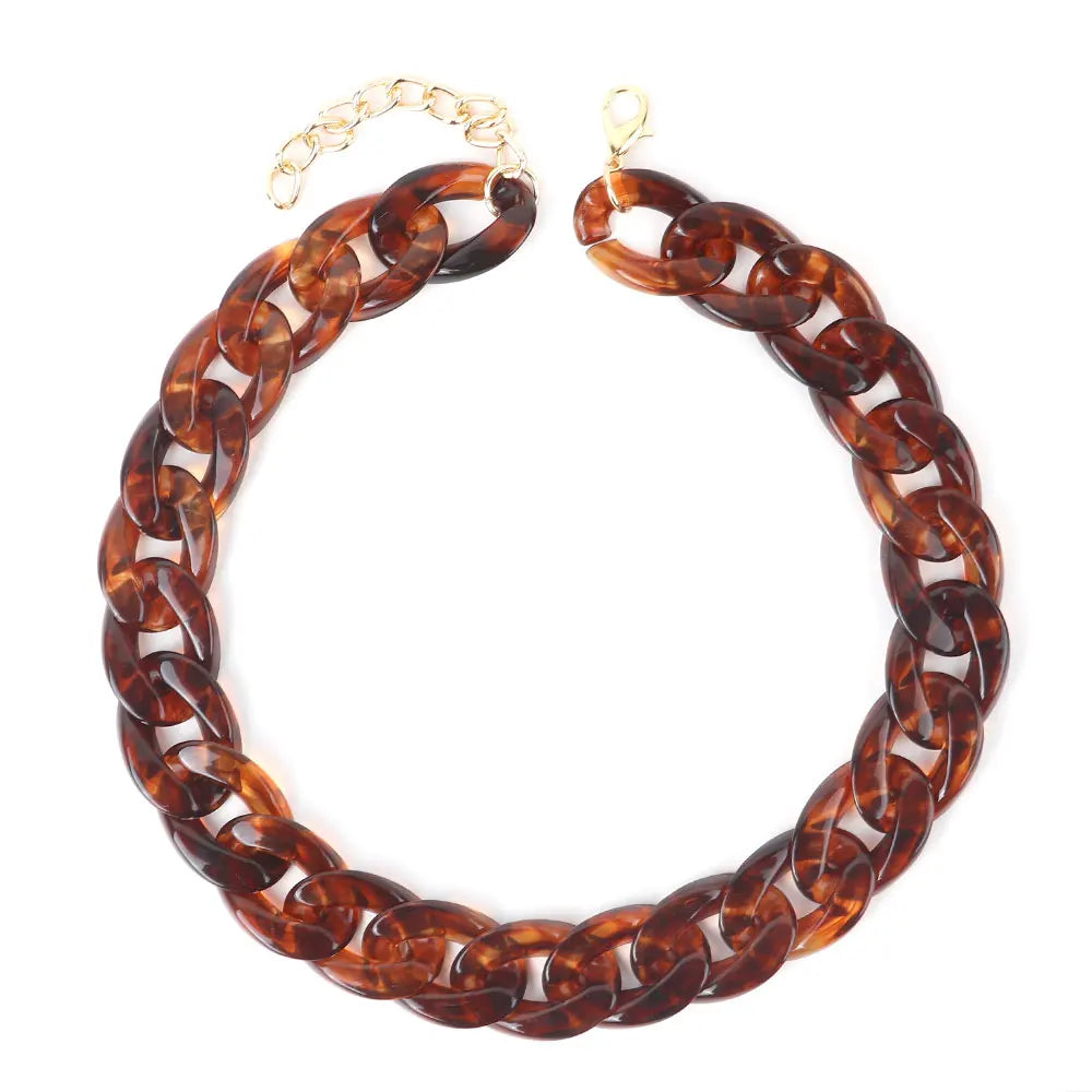 FishSheep-Collier de collier JoChoker en acrylique pour hommes et femmes, Rock Punk, Chunky Curb Optics, Bijoux Boho, 26 couleurs