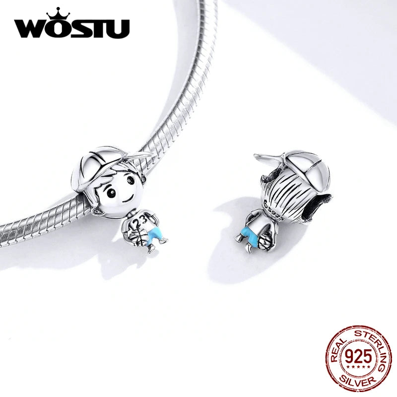 WOSTU 100% 925 argent Sterling balancent breloque maman papillon capteur de rêves perles ajustement Original bracelet à bricoler soi-même