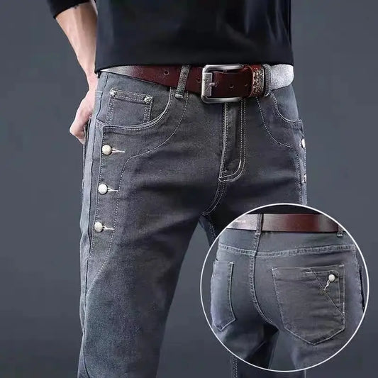 Jean Slim en Denim pour Homme, Pantalon Crayon Décontracté, Nouvelle Collection Printemps et Automne