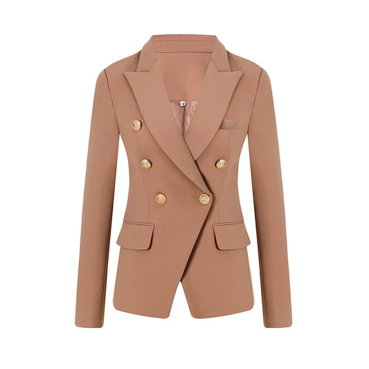 HARLEYFASHION-Blazer Croisé Slim pour Femme, Veste Imbibée de Qualité média, Avocat, Document Solide, Européen, Américain, Printemps, Automne, 2021