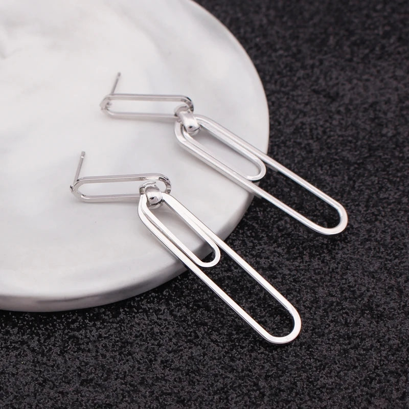 Boucles d'oreilles JODstressen métal multicouches pour femmes, déclaration, document en or,