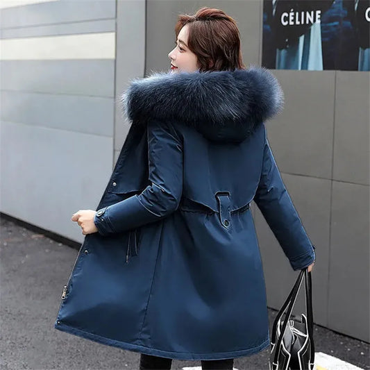 IOQRCJV 2024 veste d'hiver femmes Parkas chaud col de fourrure