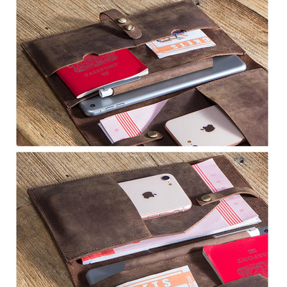 Étui à manches en cuir véritable pour iPad mini