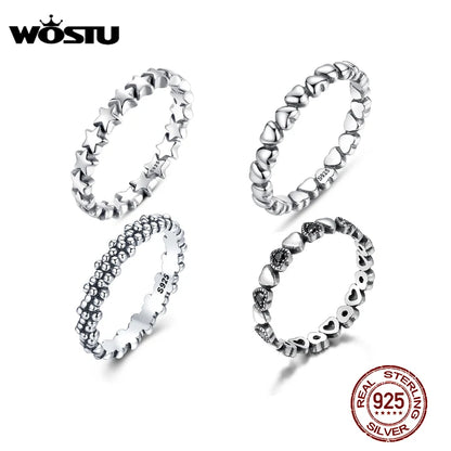 WOSTU 100% authentique argent Sterling 925 6 styles empilable