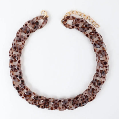 FishSheep-Collier de collier JoChoker en acrylique pour hommes et femmes, Rock Punk, Chunky Curb Optics, Bijoux Boho, 26 couleurs