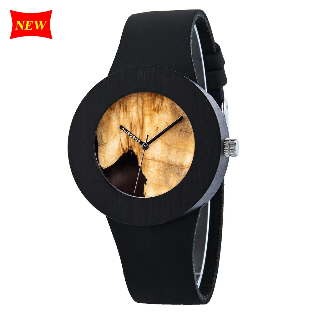 BOBOBIRD-Montre à quartz en bois pour hommes et femmes, bracelet en bois de marque supérieure,
