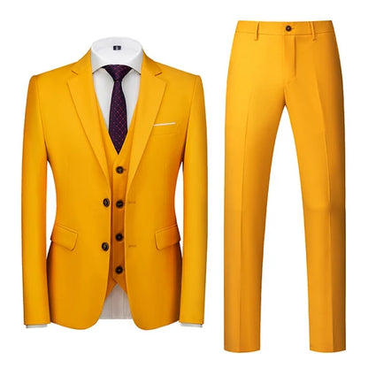 Costume vert clair pour Homme, 3 pièces (veste + pantalon + gilet), noir, gris, rouge, Terno Masculino, mode Slim, taille asiatique M-6XL