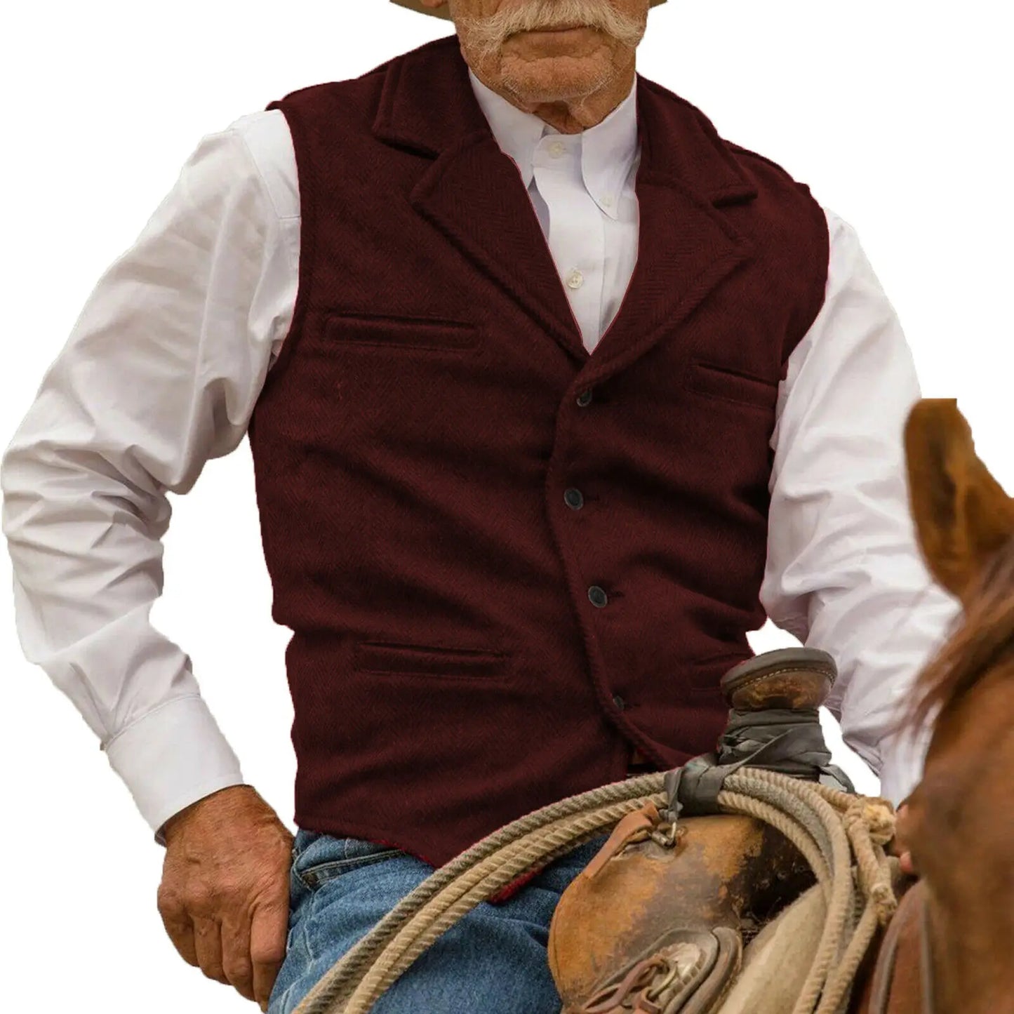 Gilet Steampunk de Style Cowboy Occidental pour Hommes, Glaçure Trempée, Rétro, Mariage
