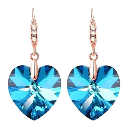 Boucles d'oreilles longues à crochet en Zircon Rose, bijoux en or Rose,