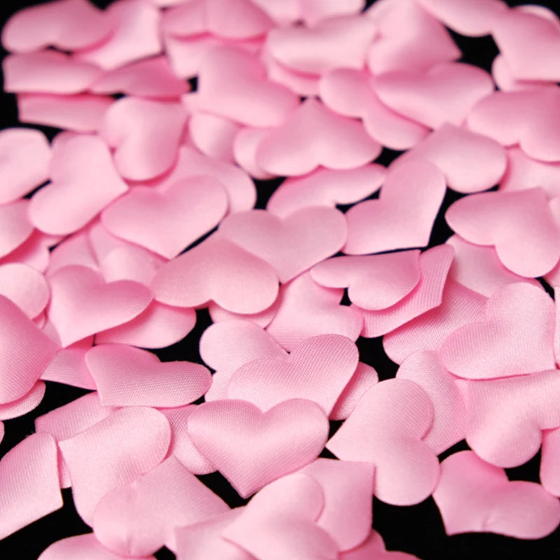 100 pcs/lot 8 couleurs (20mm/35mm) éponge Satin tissu coeur pétales mariage confettis Table lit coeur pétales décoration de mariage
