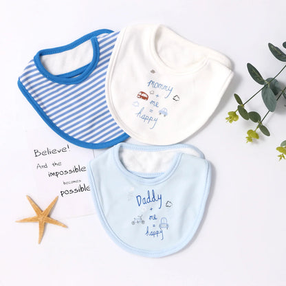 Bavoirs en coton pour bébés, Lot de 3 pièces, serviette de salive pour nouveau-nés, filles et garçons, tissu pour rots, bavoirs, accessoires pour bébés