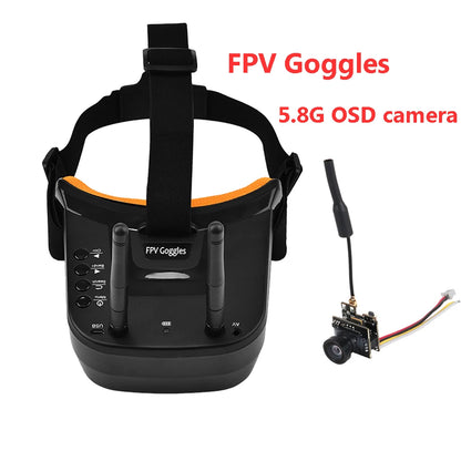 Lunettes vidéo 5.8G 40CH, double antenne, lunettes FPV, casque HD avec transmetteur 5.8G 25mW, caméra fpv OSD pour Drone de course