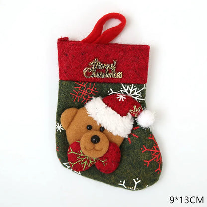 Décorations de Noël de Noel pour la maison, décor de table d'attente, cadeau de Noël du Nouvel An 2021, britannique, fourchette, porte-couteau, sac, 2022