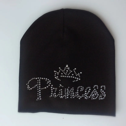 Bonnet de princesse en coton avec diamant pour bébé fille et garçon, casquette pour enfant en bas âge, automne