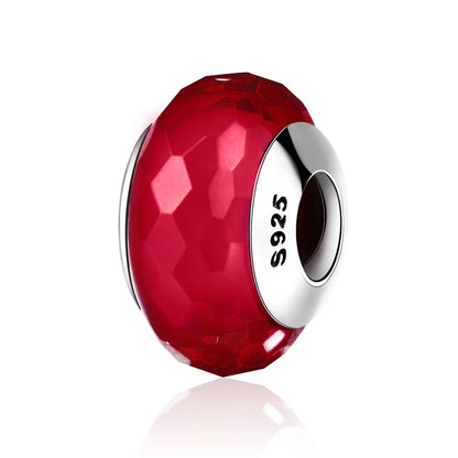 BAMOER 925 en argent Sterling belle fleur rose perles de charme en verre de Murano européen