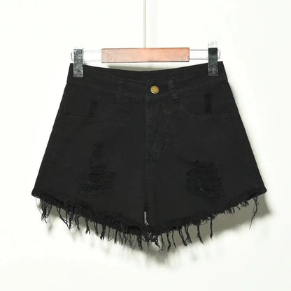 Trou irrégulier grande taille Denim Shorts Femme jean femmes taille haute court nouveau Femme Push Up maigre mince Denim Shorts 4XL