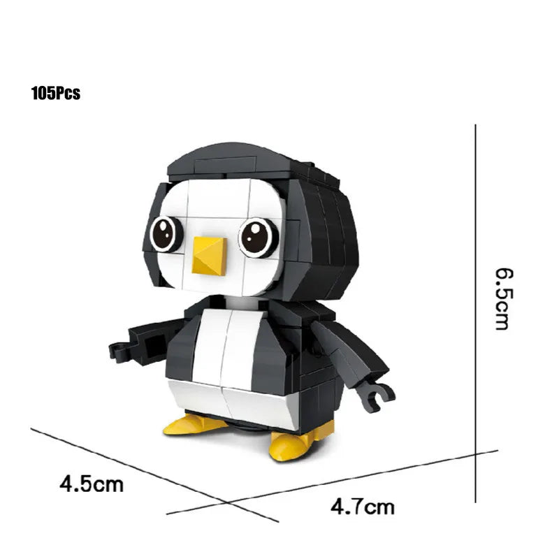 Vente unique créatif 3D Mini Animal bloc ensemble bricolage chien tigre lapin écureuil pingouin hibou Koala vache construction brique jouet pour les enfants