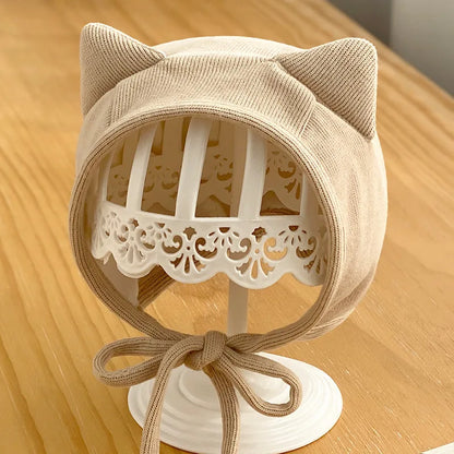 Mignon chat oreille bébé chapeau automne hiver doux bébé garçon fille casquette oreille couleur unie Protection chapeaux nouveau-né Bonnet Bonnet Enfant