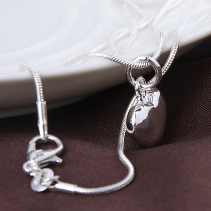 DOTEFFIL – collier avec pendentif en forme de petit cœur en argent Sterling 925, chaîne serpent de 16 à 30 pouces pour femmes, breloque de mariage, bijoux à la mode