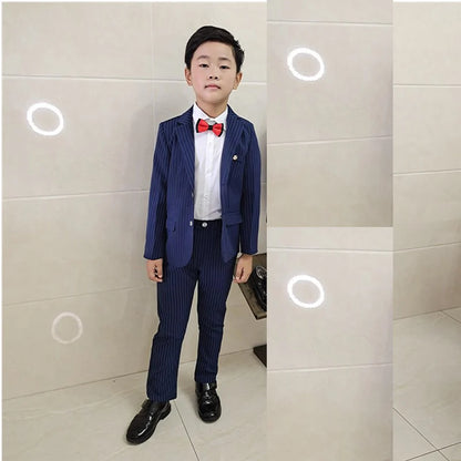 Robe d'uniforme scolaire pour garçons, olympiques d'anniversaire formels pour mariages, pantalons blazer, ensembles de vêtements pour enfants, fête de gentleman, 2 pièces, F64