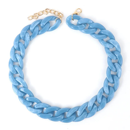 FishSheep-Collier de collier JoChoker en acrylique pour hommes et femmes, Rock Punk, Chunky Curb Optics, Bijoux Boho, 26 couleurs