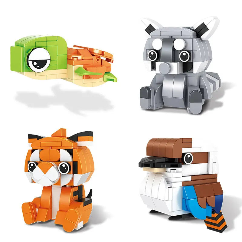 Vente unique créatif 3D Mini Animal bloc ensemble bricolage chien tigre lapin écureuil pingouin hibou Koala vache construction brique jouet pour les enfants