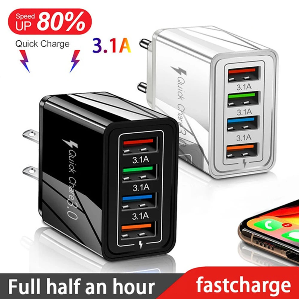 Chargeur USB 3A 4 ports USB Charge rapide 3.0