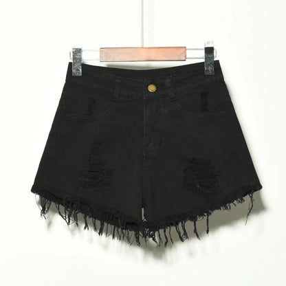 Trou irrégulier grande taille Denim Shorts Femme jean femmes taille haute court nouveau Femme Push Up maigre mince Denim Shorts 4XL