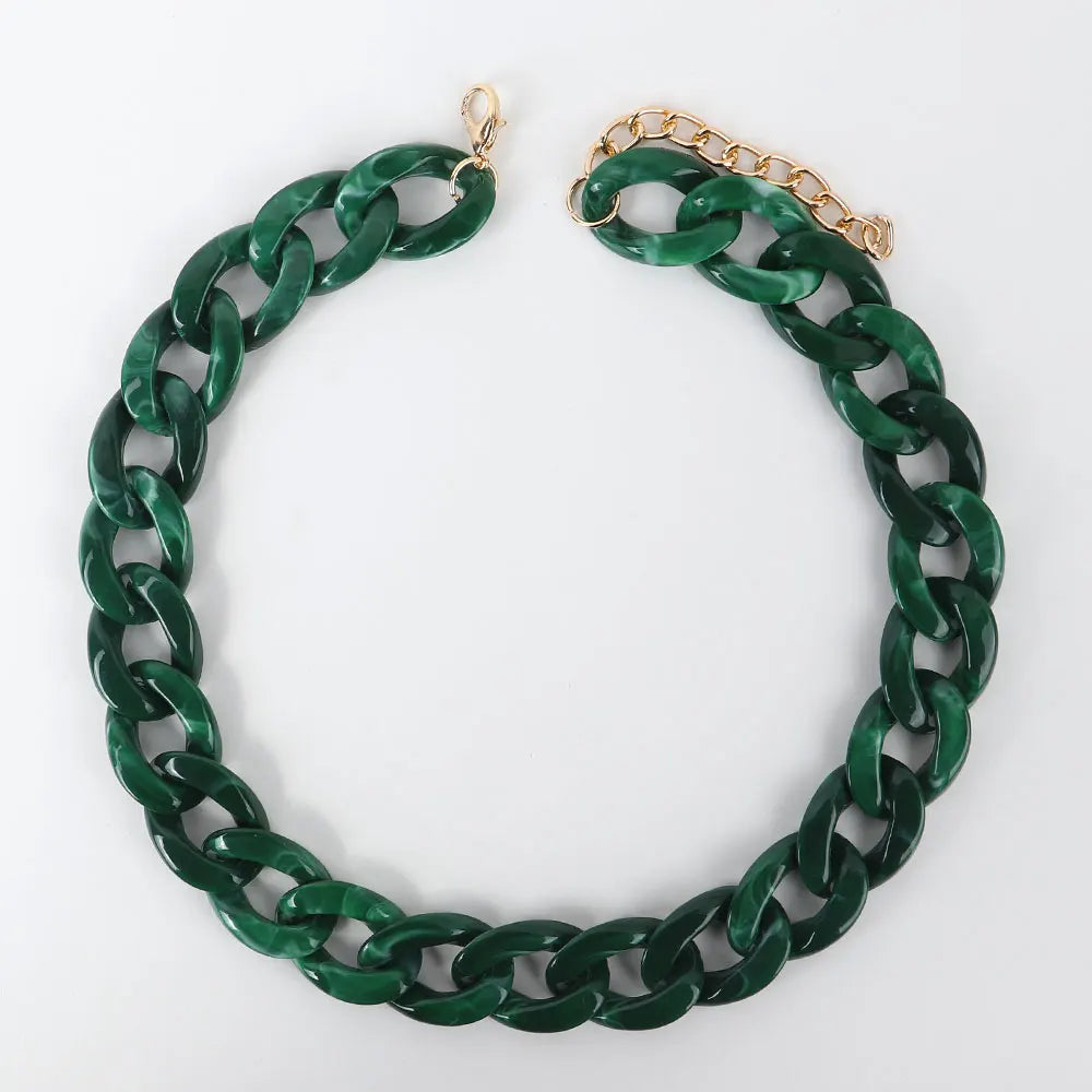 FishSheep-Collier de collier JoChoker en acrylique pour hommes et femmes, Rock Punk, Chunky Curb Optics, Bijoux Boho, 26 couleurs