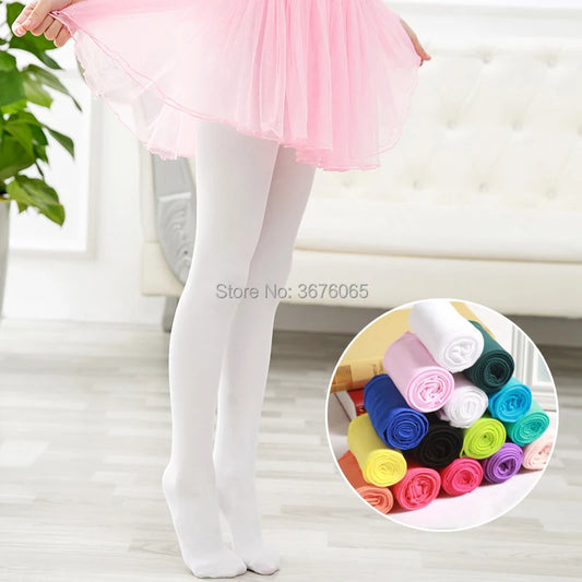 Printemps/automne couleur bonbon enfants collants pour bébé filles enfants mignon velours blanc collants bas pour Ballet danse fille collants