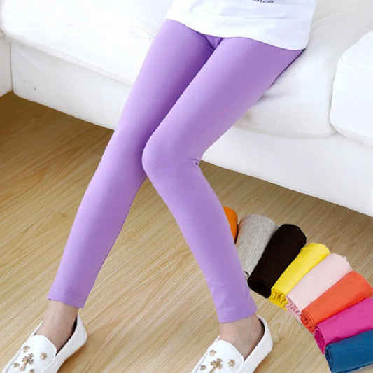 Pantalons pour filles, Leggings en coton Modal élastique doux pour enfants, couleur bonbon, pantalons slim pour filles, couleur unie, pantalons pour enfants de 2 à 13 ans