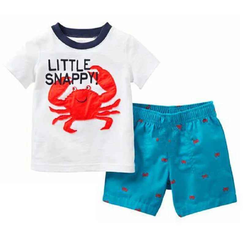 Ensemble de Vêtements 100% Coton pour Bébé Garçon de 2, 3, 4, 5, 6, 7 Ans, T-shirt et Pantalon en Forme de Crocodile Vert