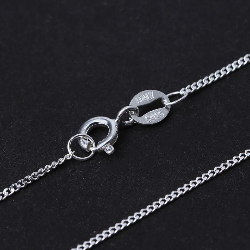 Lotus Fun – collier en argent Sterling 925 véritable, bijoux fins, or 18 carats, chaîne classique facile à assortir, sans pendentif,