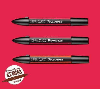 Winsor & Newton ProMarker Stylos marqueurs graphiques à double pointe Stylos de conception professionnelle Rouge et OrangeTone