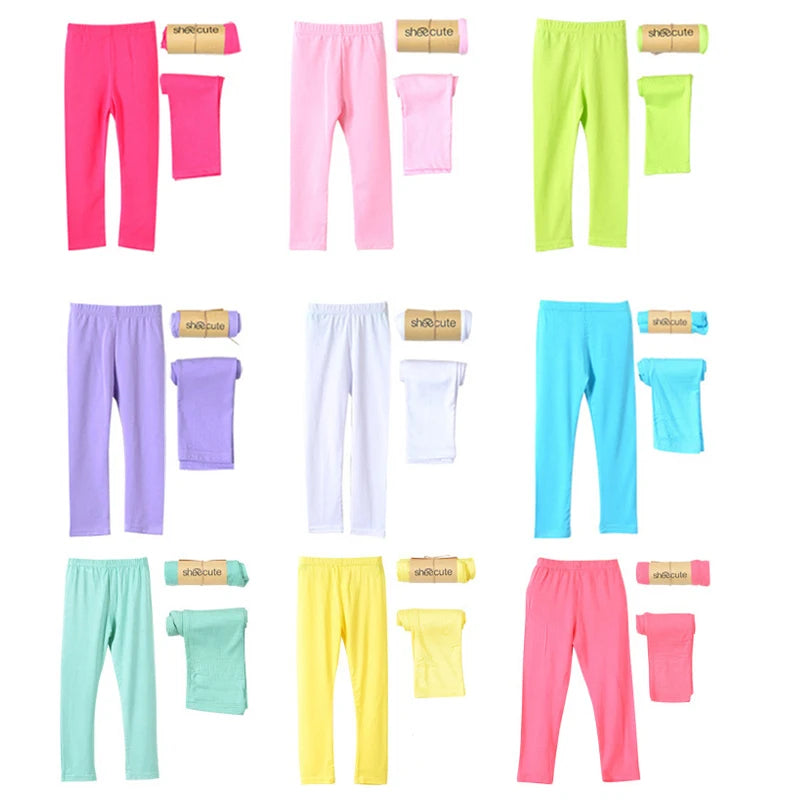 Pantalons pour filles, Leggings en coton Modal élastique doux pour enfants, couleur bonbon, pantalons slim pour filles, couleur unie, pantalons pour enfants de 2 à 13 ans
