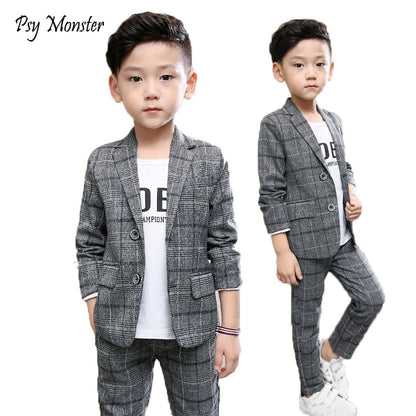 Robe d'uniforme scolaire pour garçons, olympiques d'anniversaire formels pour mariages, pantalons blazer, ensembles de vêtements pour enfants, fête de gentleman, 2 pièces, F64