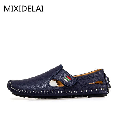 MIXIDELAI mode mocassins pour hommes mocassins été marche chaussures décontractées respirantes hommes crochet et boucle conduite bateaux hommes chaussures plates
