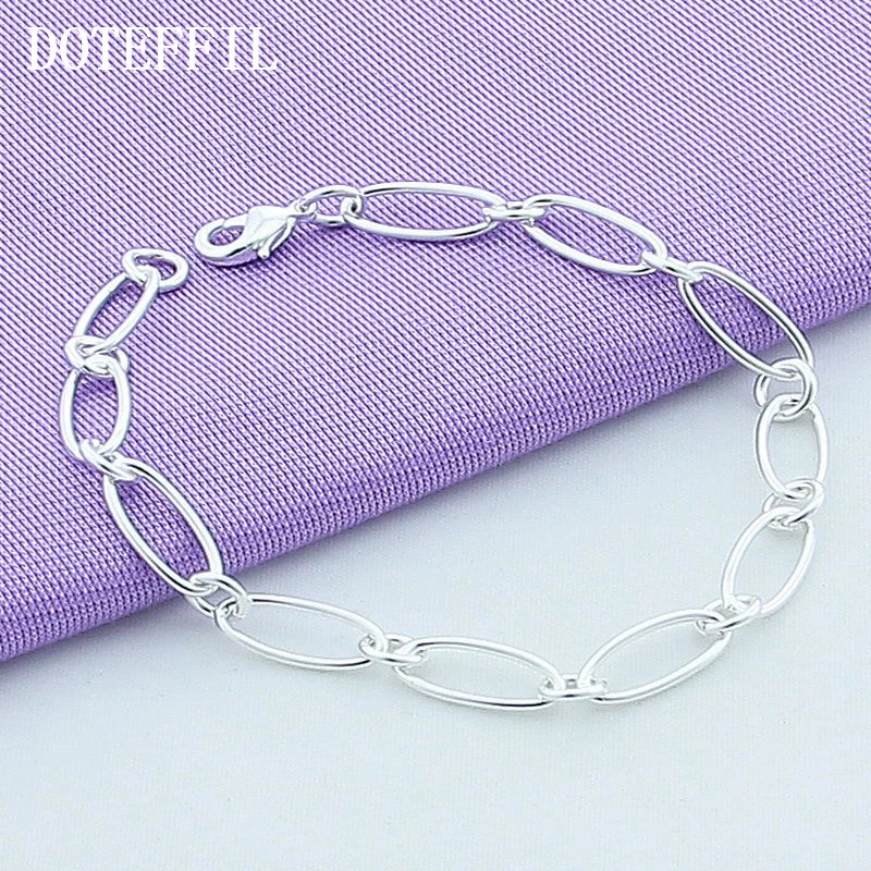 DOTEFFIL-Bracelet simple en argent regardé 925 pour femme,