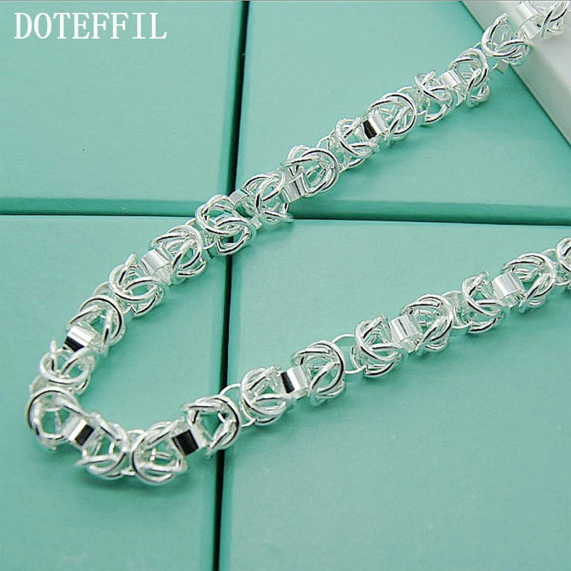 DOTEFFIL 925 argent Sterling 7mm 20 pouces chaîne colliers pour hommes femmes mode déclaration collier bijoux de fête