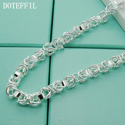 DOTEFFIL 925 argent Sterling 7mm 20 pouces chaîne colliers pour hommes femmes mode déclaration collier bijoux de fête
