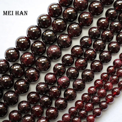 Meihan – perles rondes en grenat rouge naturel, pour bijoux, bracelet, pierre de naissance, symbole d'équilibre de fidélité, cadeau de vacances idéal