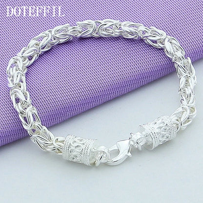 DOTEFFIL 925 argent Sterling/or 18K fermoir à homard Bracelet pour femme homme mode mariage fiançailles bijoux