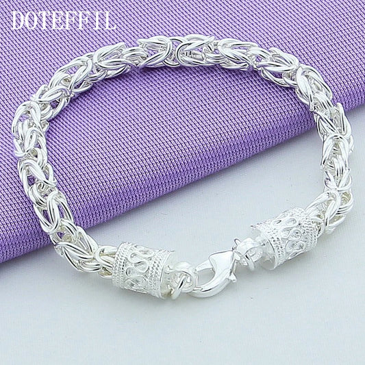 DOTEFFIL 925 argent Sterling/or 18K fermoir à homard Bracelet pour femme homme mode mariage fiançailles bijoux